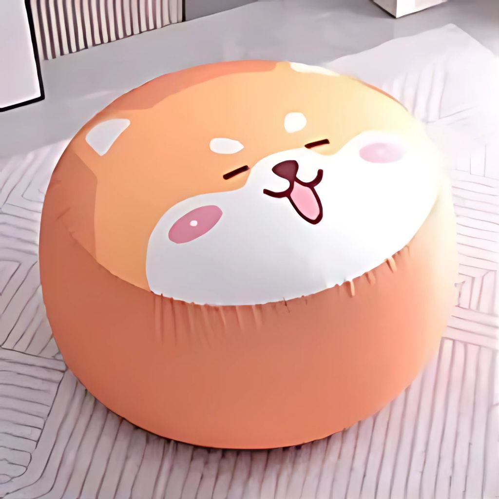Pouf rond & grand – Siège moelleux motif Totoro / Garfield / Doraemon