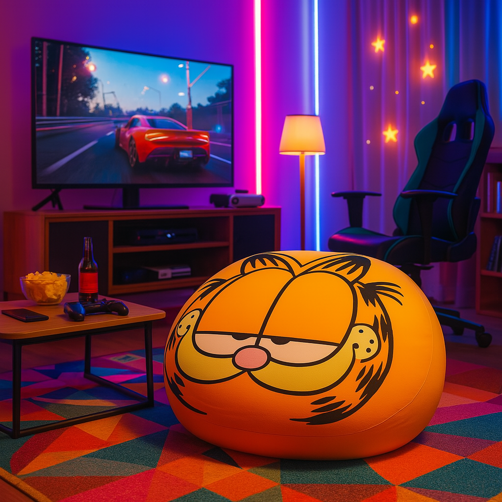 Pouf rond & grand – Siège moelleux motif Totoro / Garfield / Doraemon