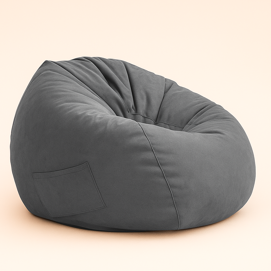 Fauteuil Poire en velours avec pouf – Confort modulable & Design cosy