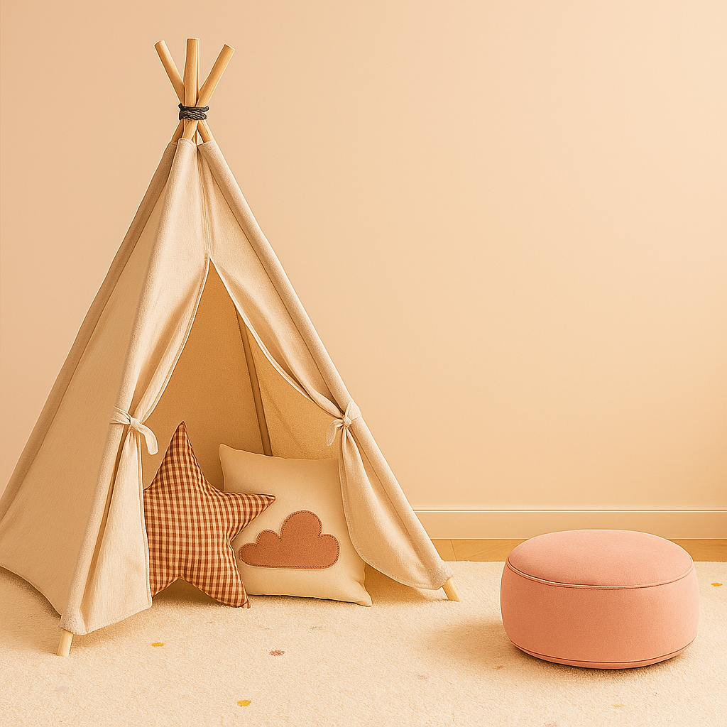 Fauteuil Poire en velours avec pouf – Confort modulable & Design cosy