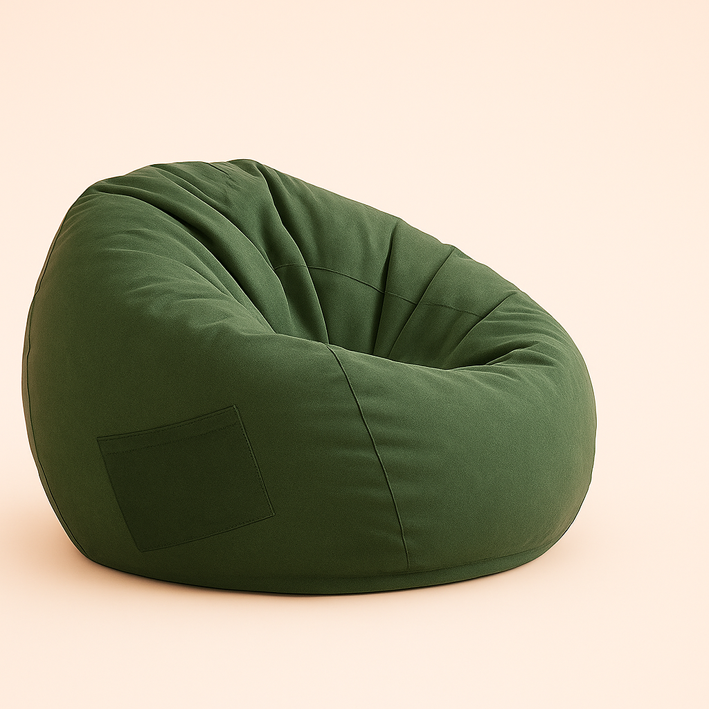 Fauteuil Poire en velours avec pouf – Confort modulable & Design cosy