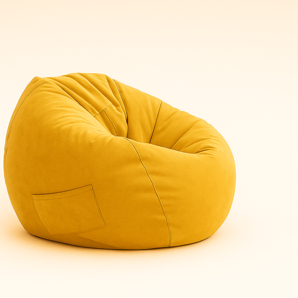 Fauteuil Poire en velours avec pouf – Confort modulable & Design cosy