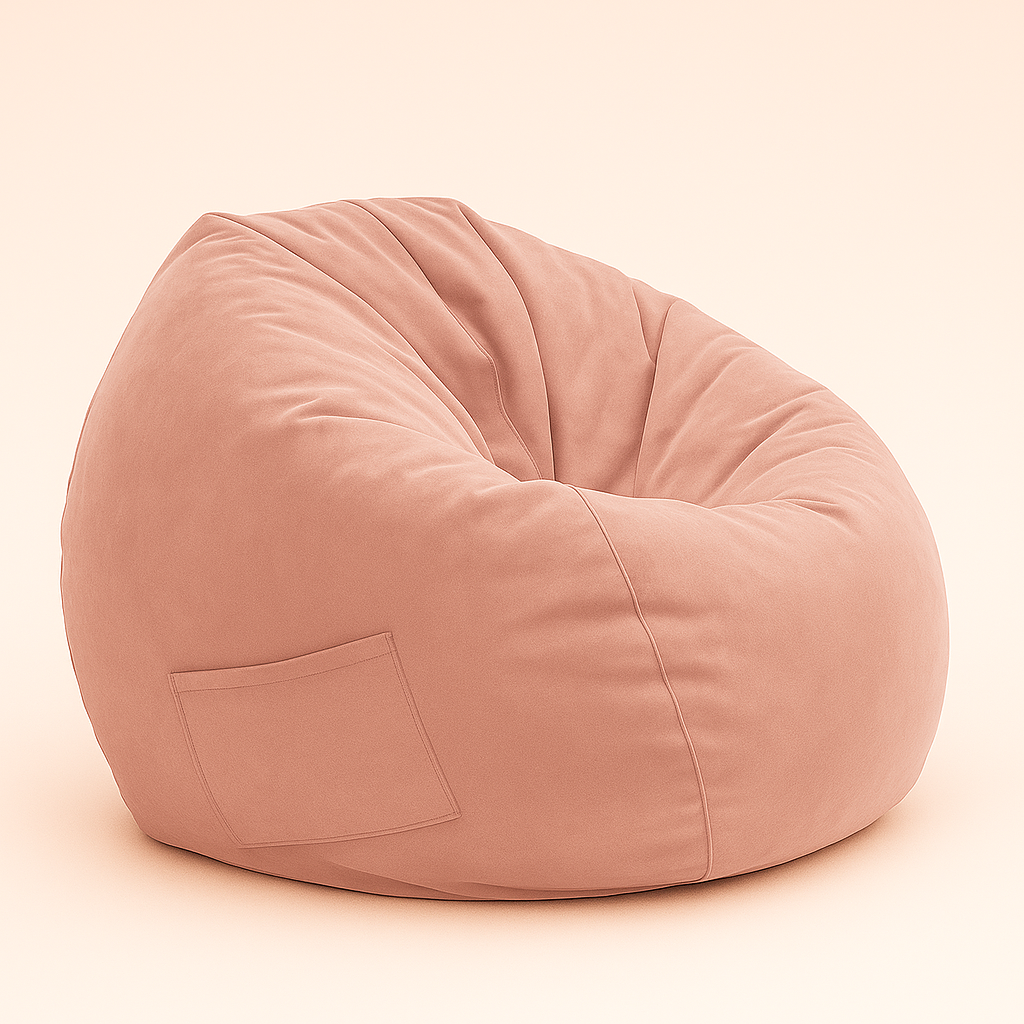 Fauteuil Poire en velours avec pouf – Confort modulable & Design cosy