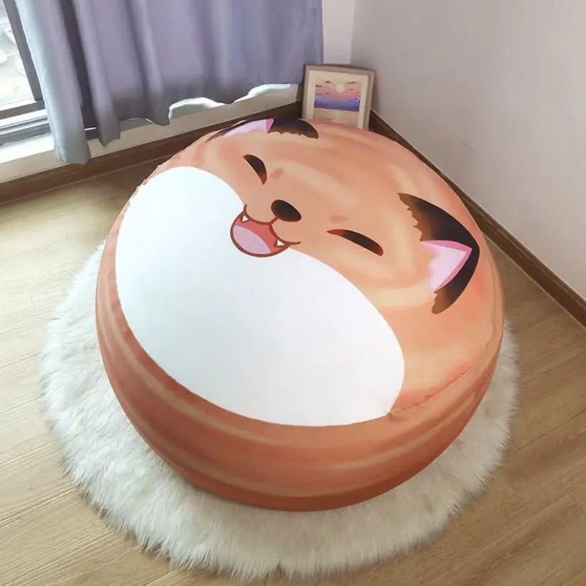 Pouf rond & grand – Siège moelleux motif Totoro / Garfield / Doraemon