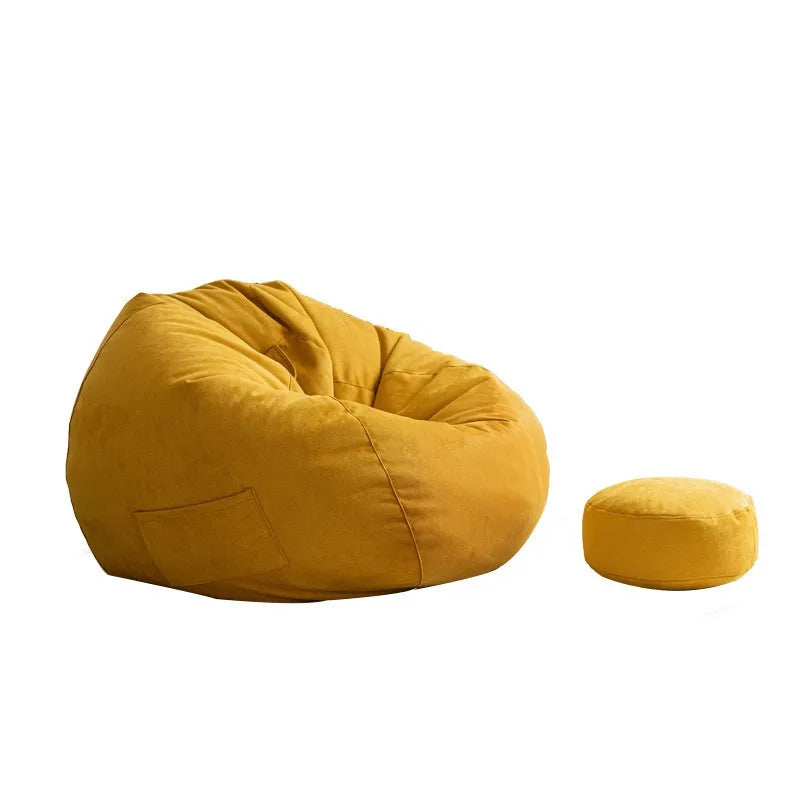Fauteuil Poire en velours avec pouf – Confort modulable & Design cosy