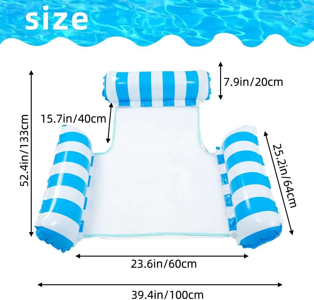 Hamac d’eau gonflable 130 × 122 cm – L’été en toute détente