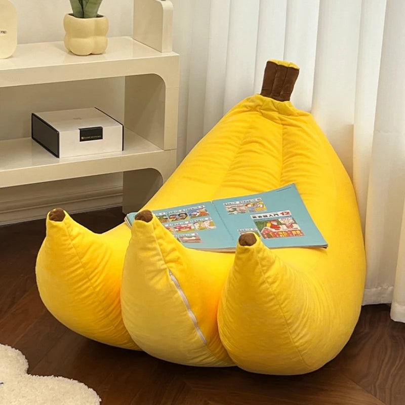 Canapé Pouf Banane Original | Velours Cristal & Design Fruité