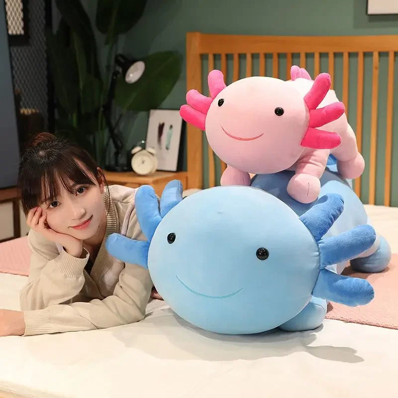 Peluche Axolotl Géante Moelleuse en 4 Coloris Pastel