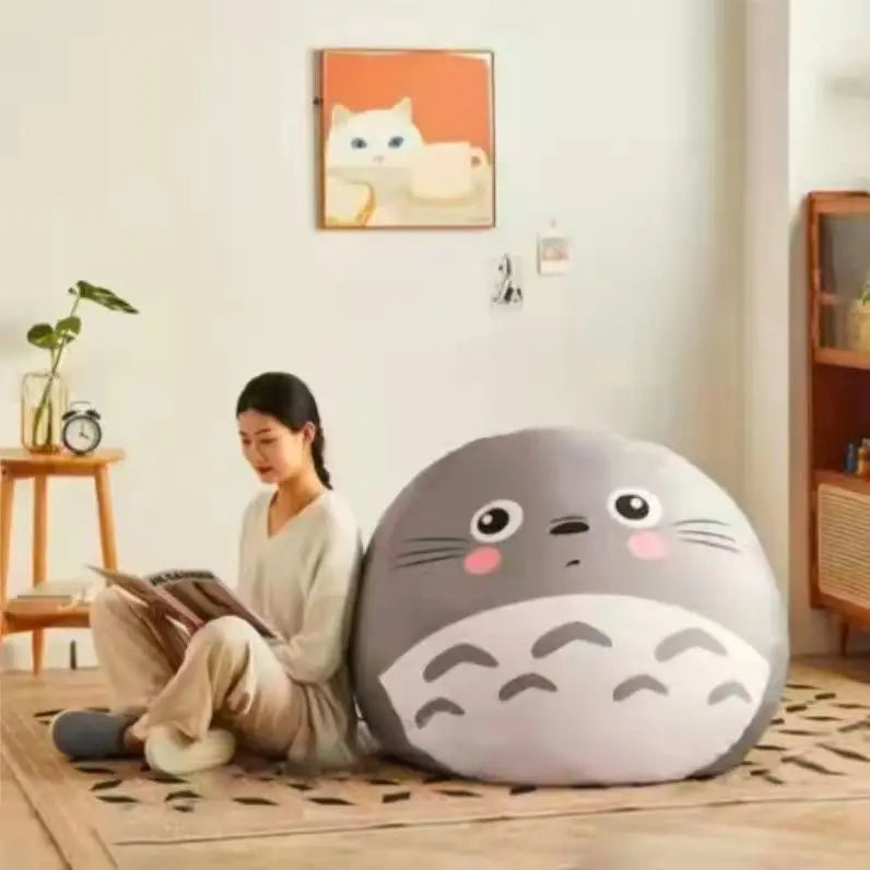 Pouf rond & grand – Siège moelleux motif Totoro / Garfield / Doraemon