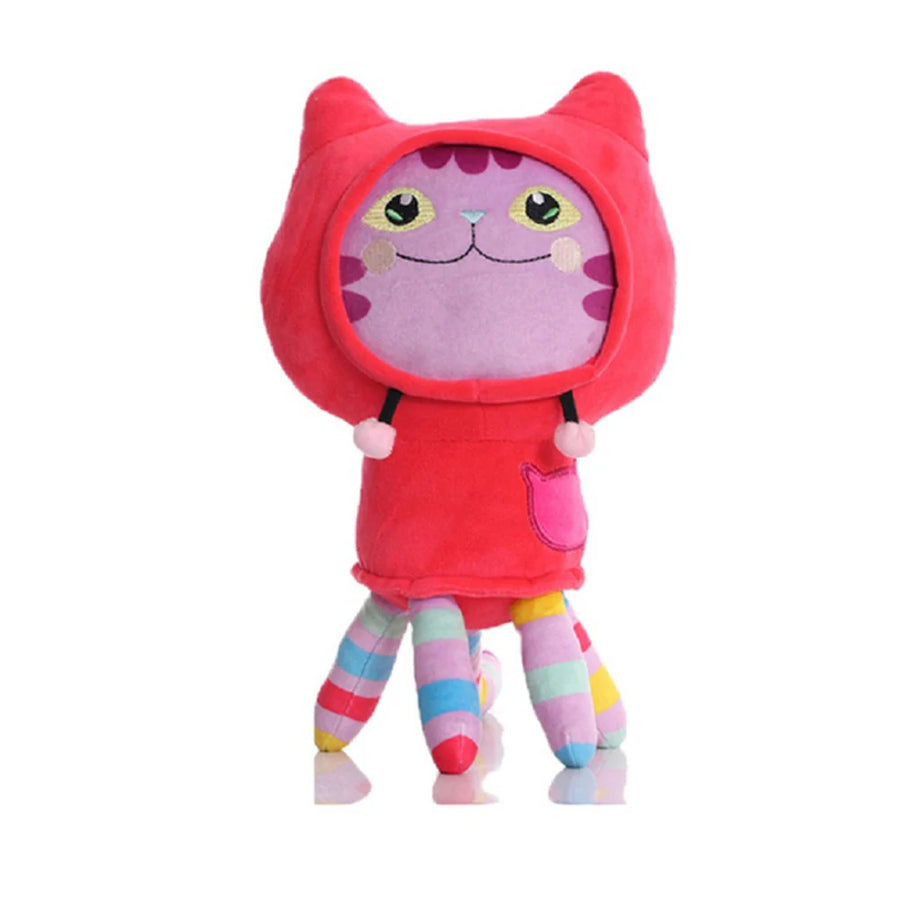 Peluche Chat Sirène Queue Irisée et Étoile Rose