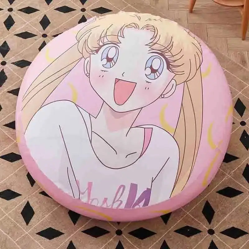 Pouf rond & grand – Siège moelleux motif Totoro / Garfield / Doraemon