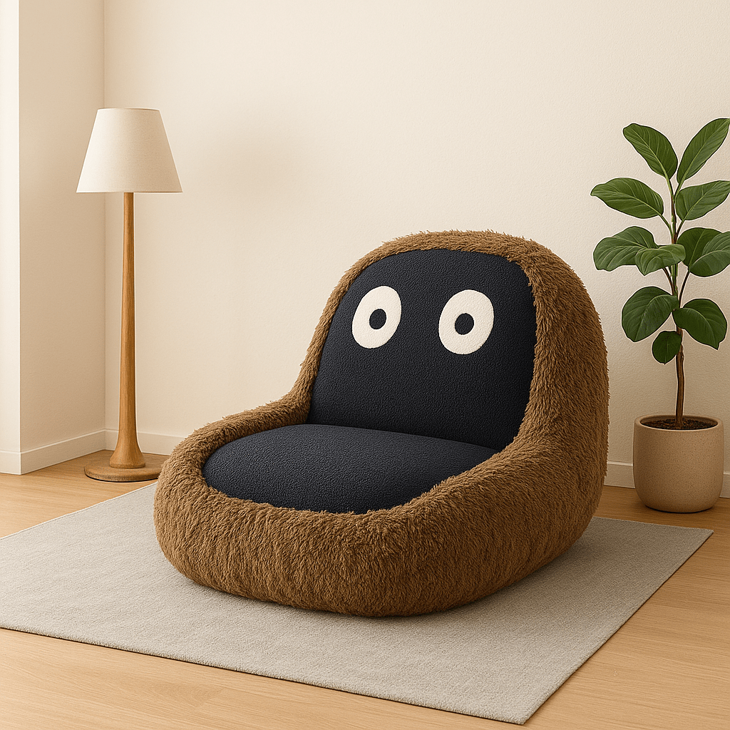 Canapé‑Lit 1 Place Monokuma | Lamb Wool Minimaliste 180×95 cm