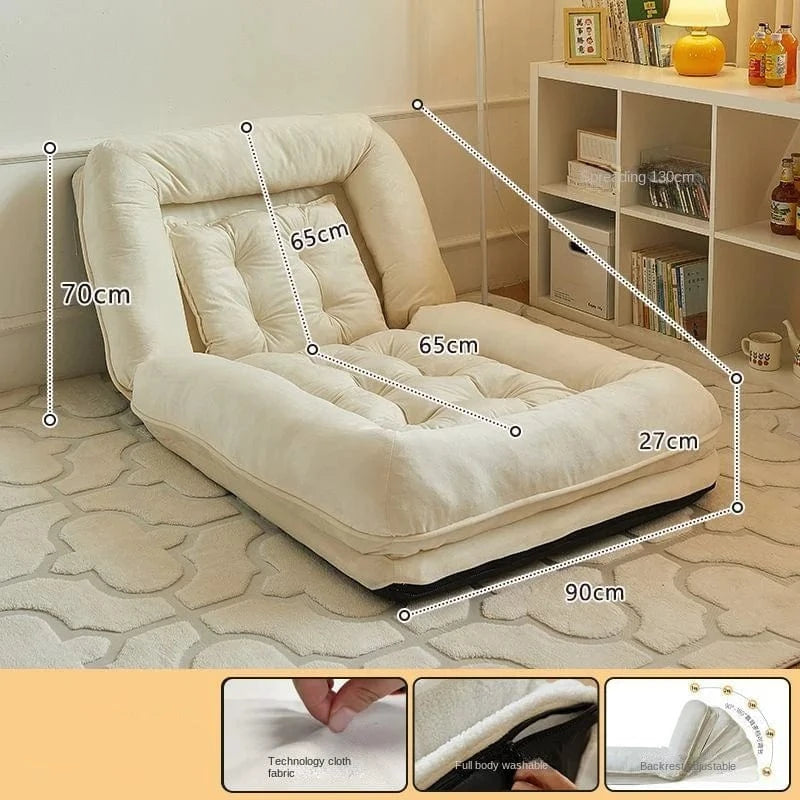 Canapé-lit pliable X&D  – Compact, confortable & moderne Blanc Cassé