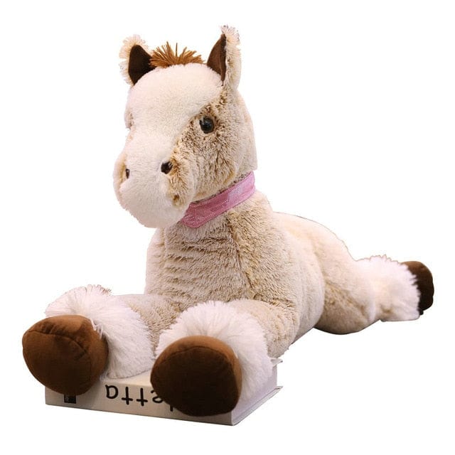 Cheval en peluche de grande taille à dorloter