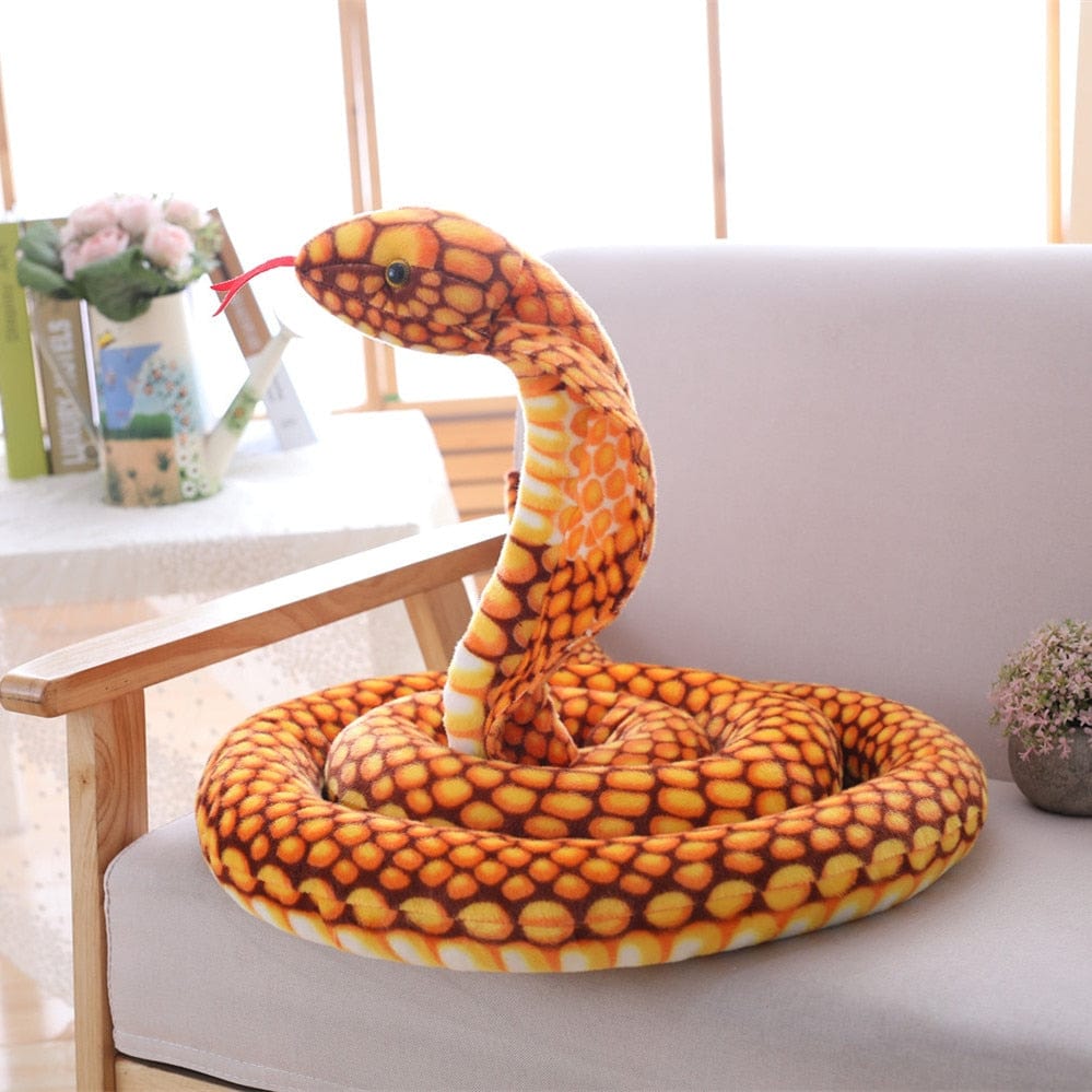 Cobra en peluche géante doux et amical