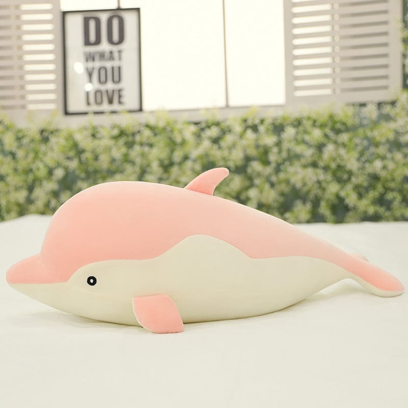 Grande peluche dauphin doudou Dauphin rose / 70 cm