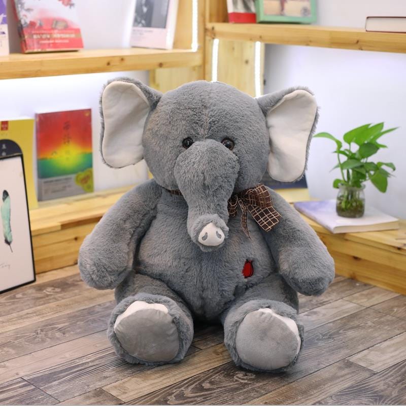 Grande peluche doudou éléphant gris