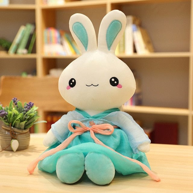 Gros Lapin Peluche - Vivi™ Bleu Yeux Ouvert