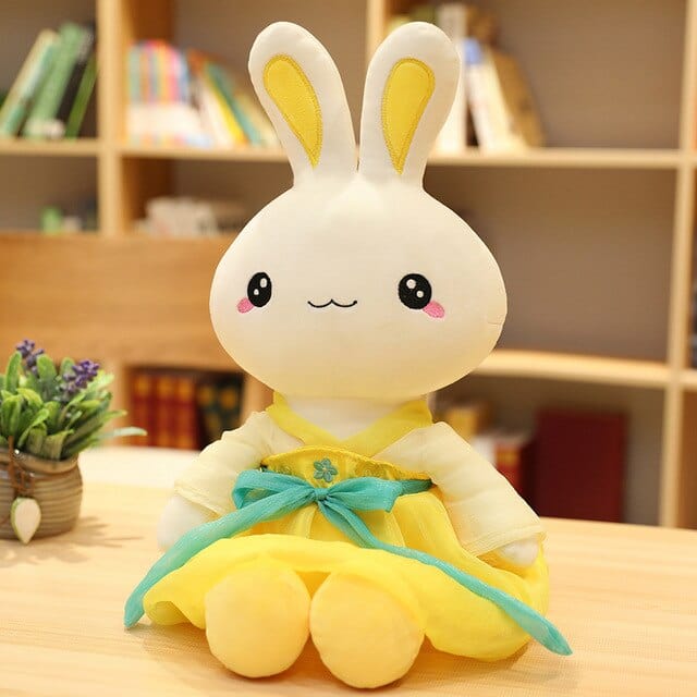 Gros Lapin Peluche - Vivi™ Jaune Yeux Ouvert