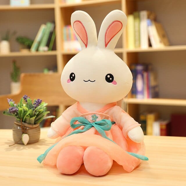 Gros Lapin Peluche - Vivi™ Rose Yeux Ouvert
