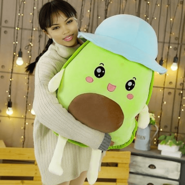 Grosse peluche avocat aux grand yeux