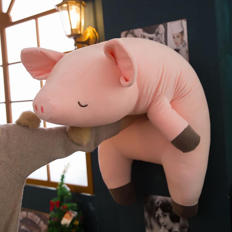 Grosse peluche cochon ultra moelleuse