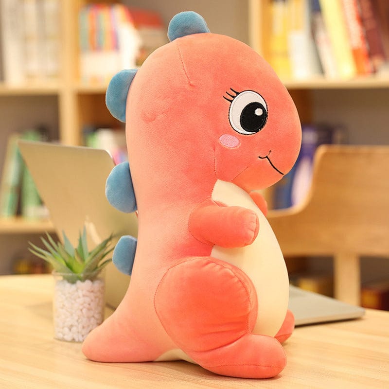 Grosse peluche dinosaure aux grands yeux Dinosaure rose / 50 CM