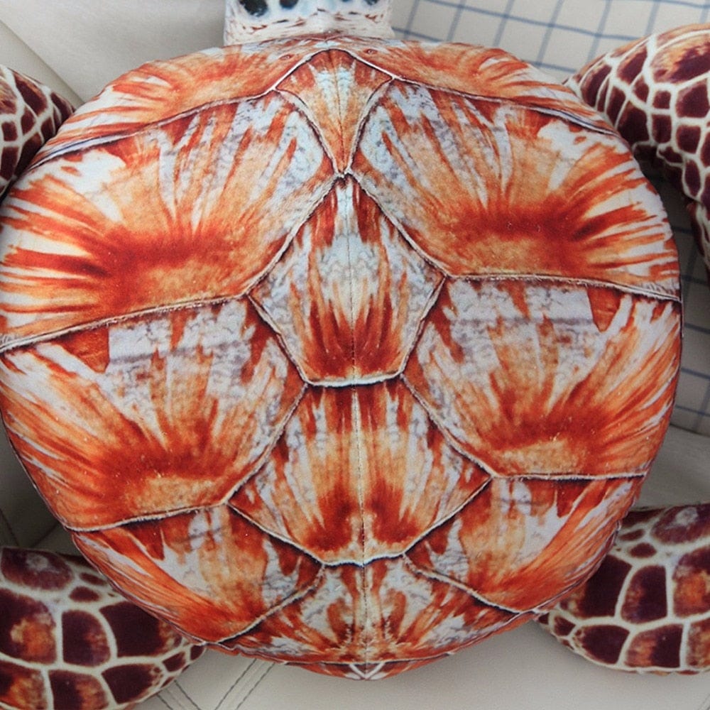 Grosse peluche tortue à pelage rouge