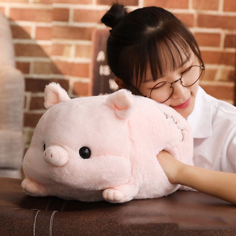 Jouet cochon au pelage super doux Cochon rose / 90CM