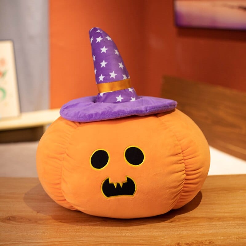 La citrouille de la peur - peluche d'halloween Moustache Violet / 20cm