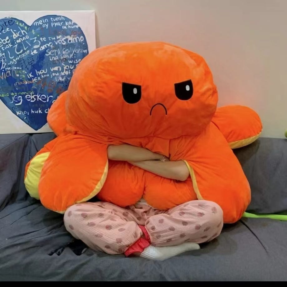 La pieuvre géante - peluche réversible