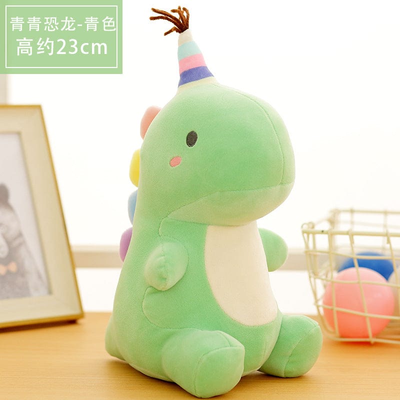 Mignon petit dinosaure en peluche Dinosaure vert / 25 CM