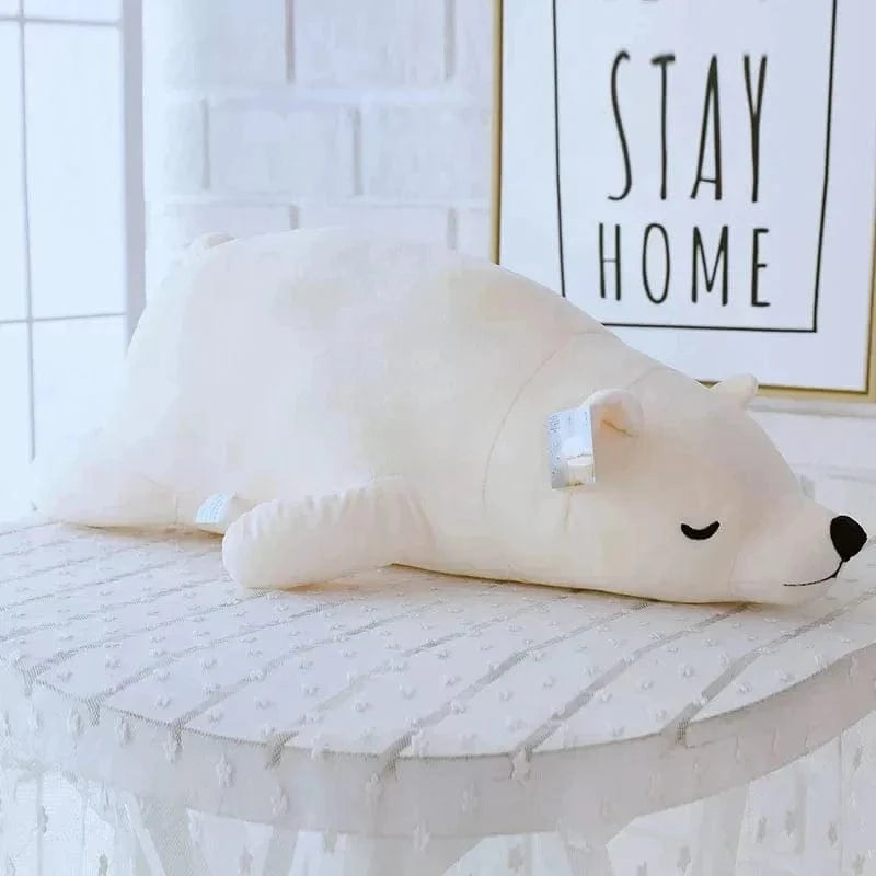 Ours en peluche géant blanc et habillé Sans pull / 35cm