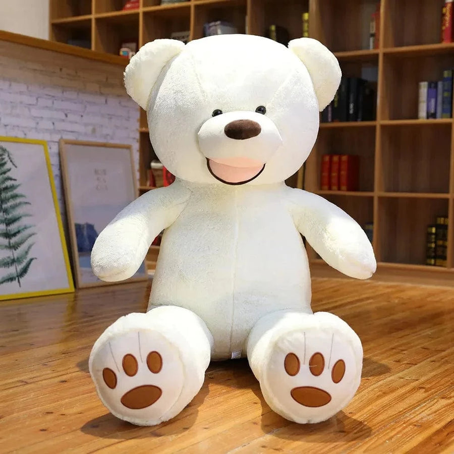 Ours en peluche géant coloré et souriant Blanc / 100cm