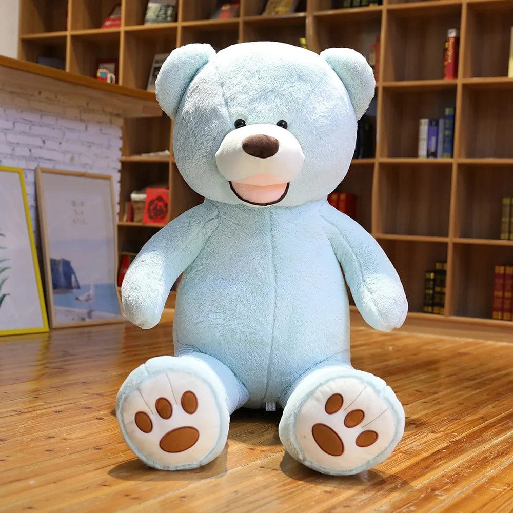 Ours en peluche géant coloré et souriant Bleu / 100cm