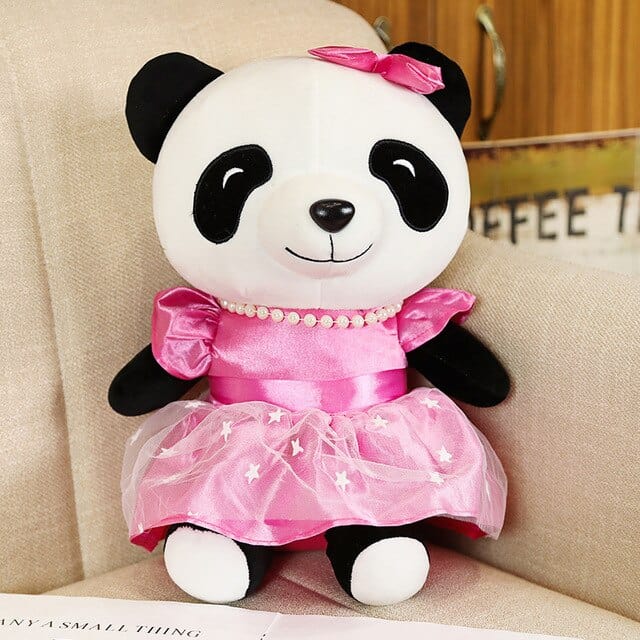 Panda Kawaii En Peluche - Panpan Douceur™ 20 cm / Rose Foncé