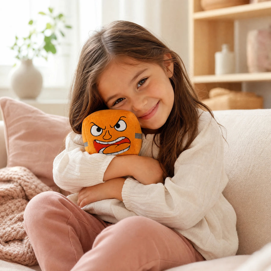 Peluche Brique Originale Orange à Visage Expressif 13 cm - Utilisation du produit