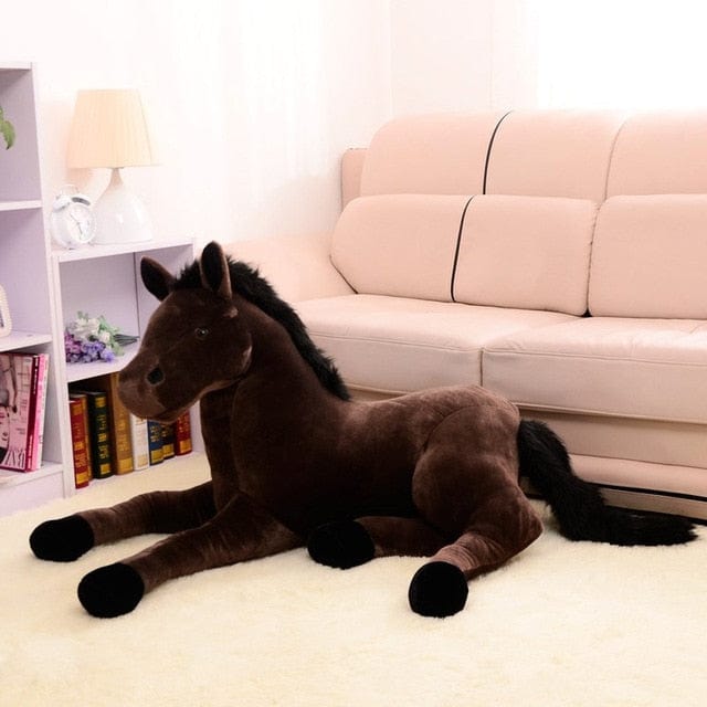 Peluche Cheval Géant - Ouragan le Fidèle™ 70cm / Marron