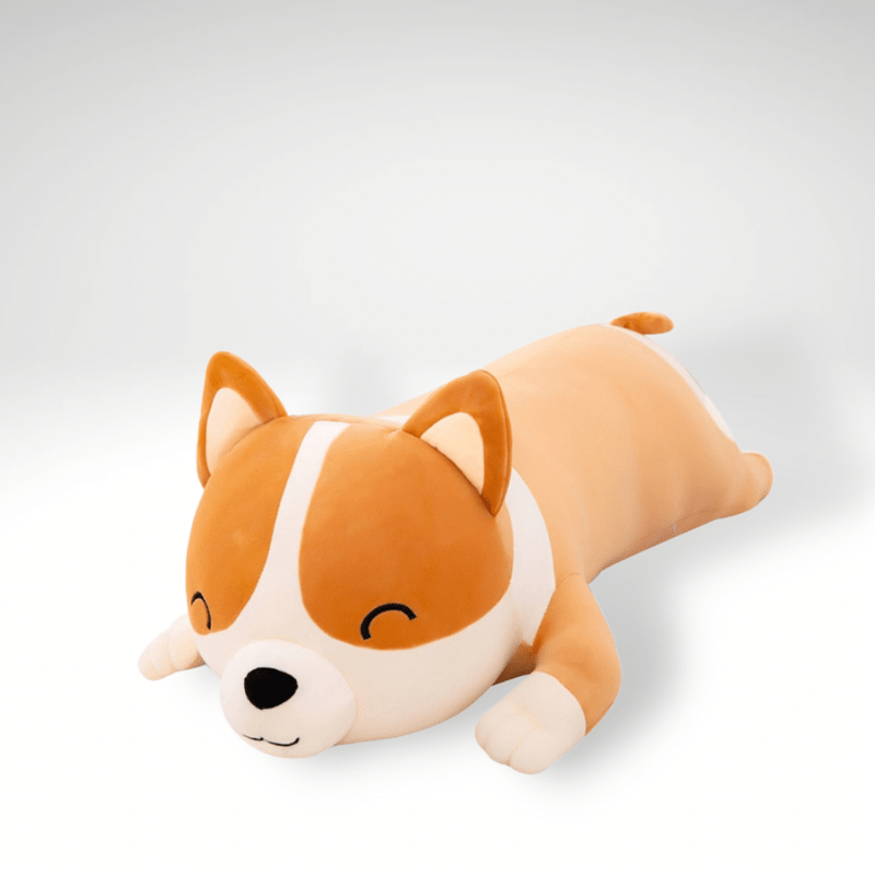 Peluche chien corgi orange 60cm