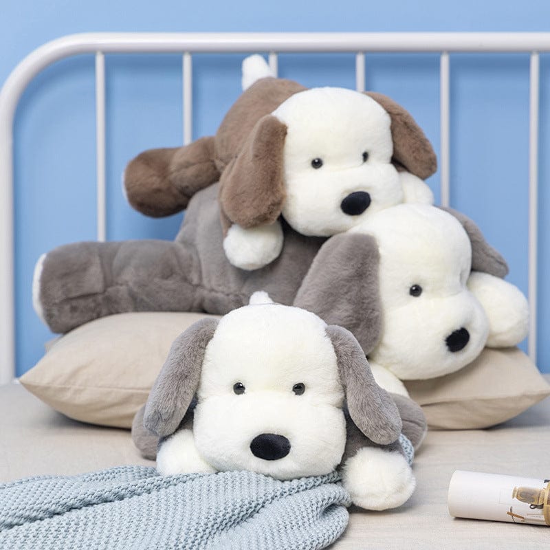 Peluche chien gris toute douce