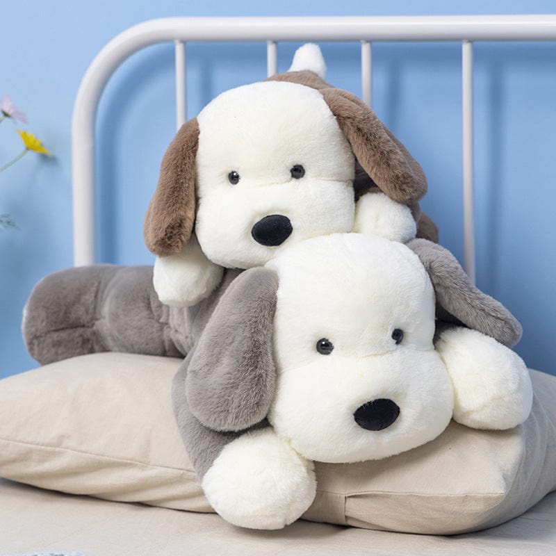 Peluche chien gris toute douce