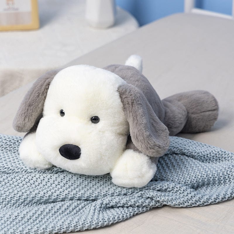 Peluche chien gris toute douce 30cm