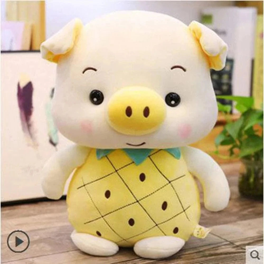 Peluche cochon déguisé en ananas