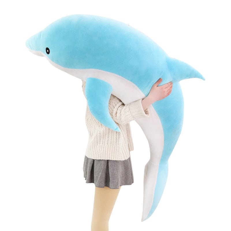 Peluche Dauphin Géant - Azur Le Joueur™ 30 cm / Bleu