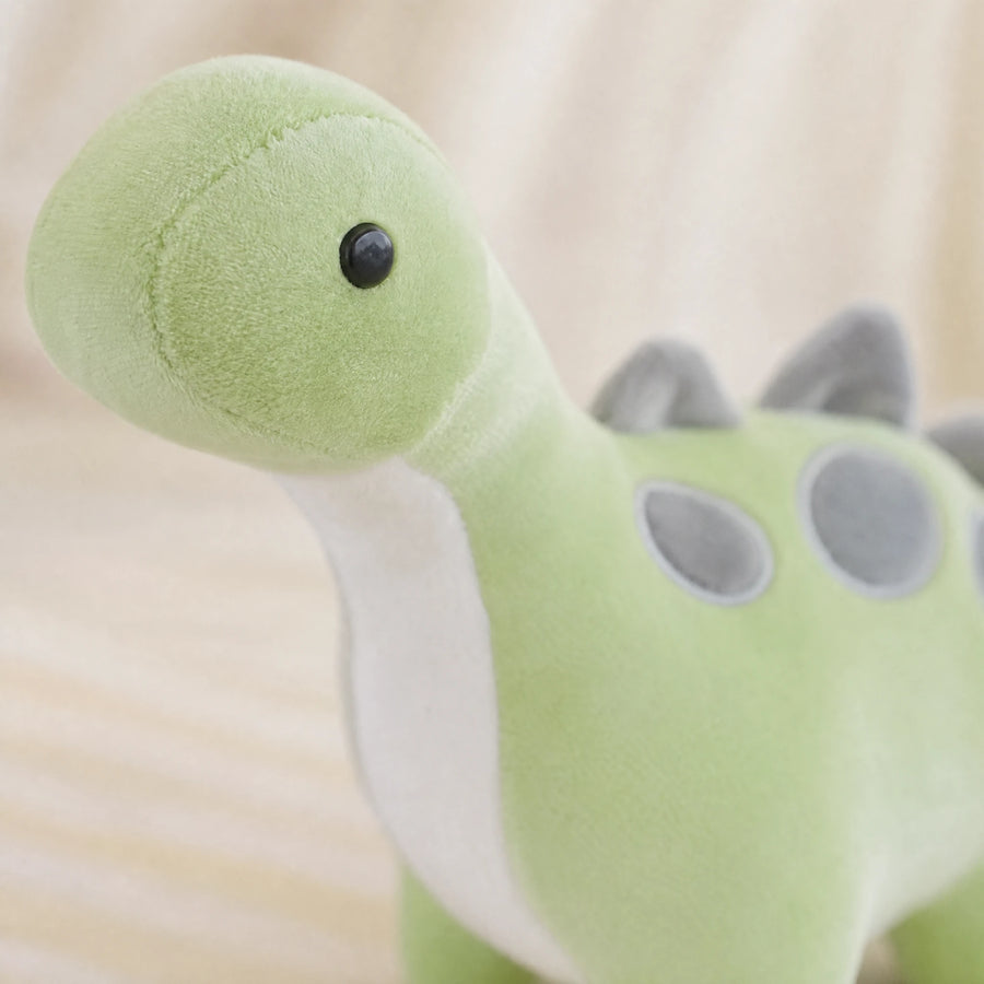 Peluche Dinosaure Diplodocus Vert Tacheté Gris - Détail matière