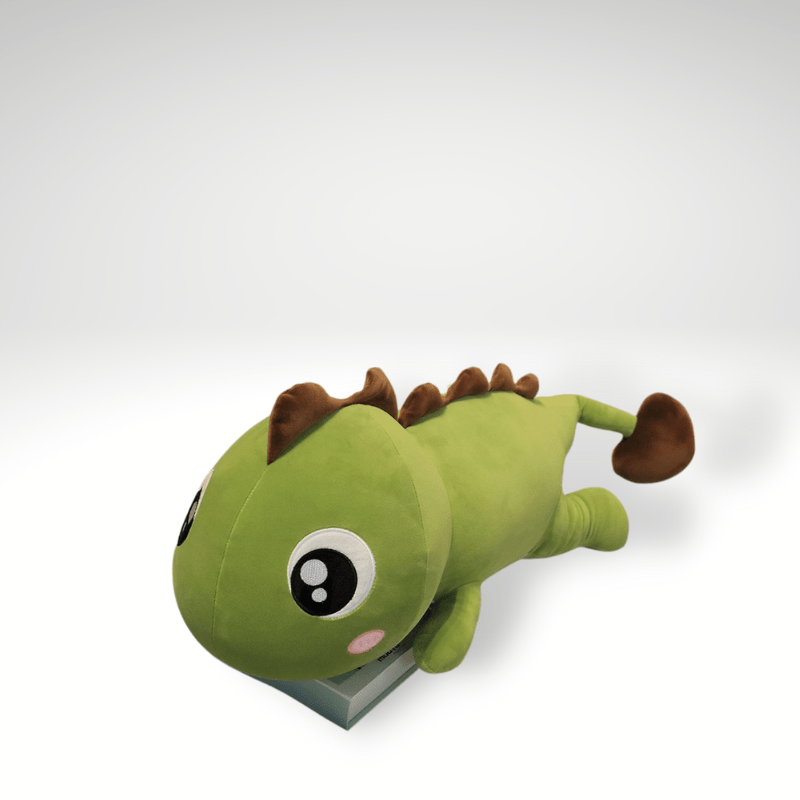 Peluche dinosaure kawaii aux gros yeux 80cm / Marron