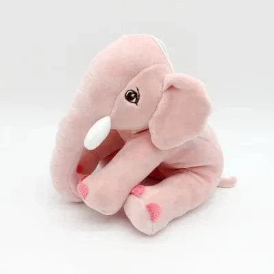 Peluche éléphant assis et content Rose