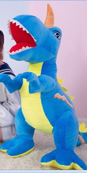Peluche géante dinosaure a la grande bouche Dinosaure Bleu / 100 CM