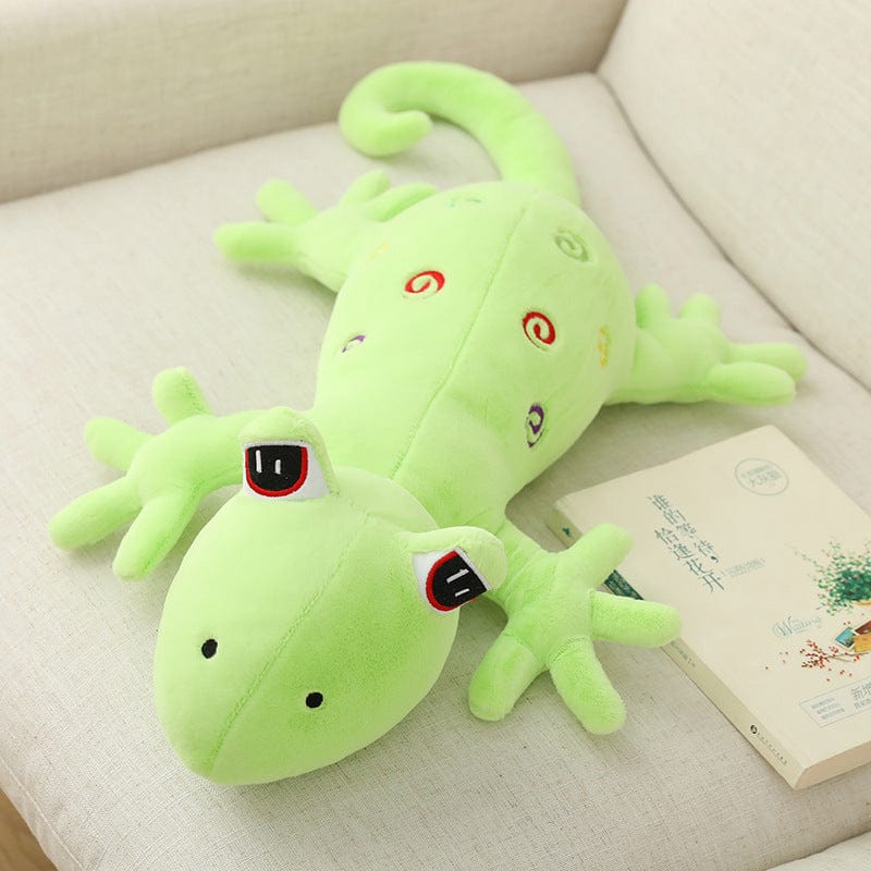 Peluche géante reptile aux gros yeux Lézard vert / 100 CM