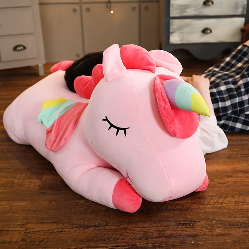Peluche géante rose licorne toute douce